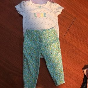 Pants with shirt sleeve onesie.